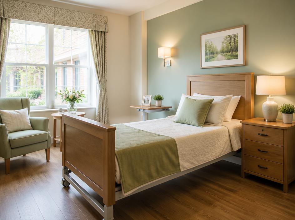 Clean and cozy accessible bedroom